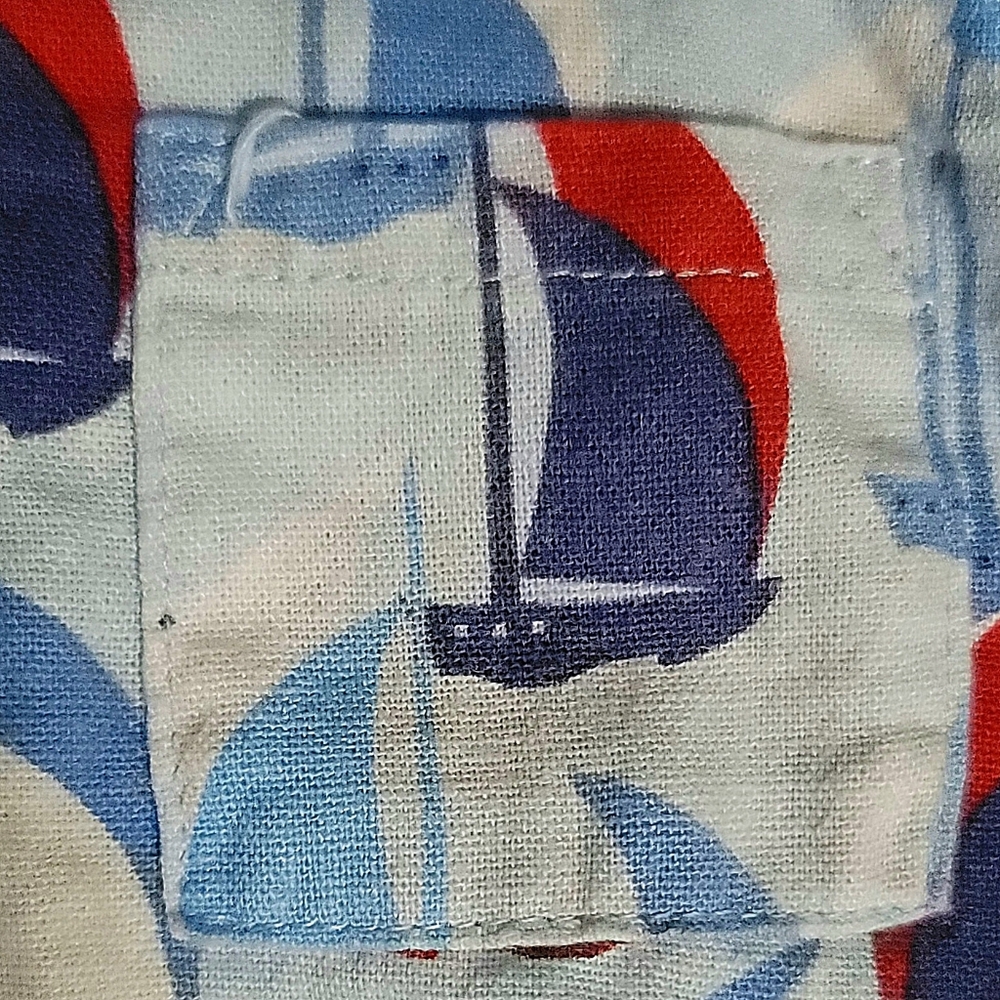 Mick Mack Baby Boy Sailboat Linen Romper size 6/9 months - Picture 4 of 8